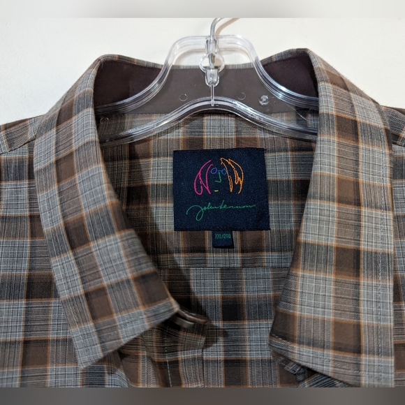 Modern English John Lennon Stretchable Plaid Shirt 2XL NWT - Picture 5 of 11